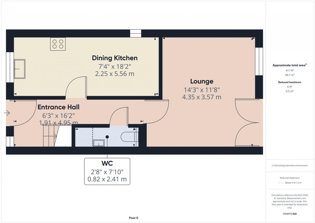 Floorplan for Kiln Close, Dove Holes, Buxton