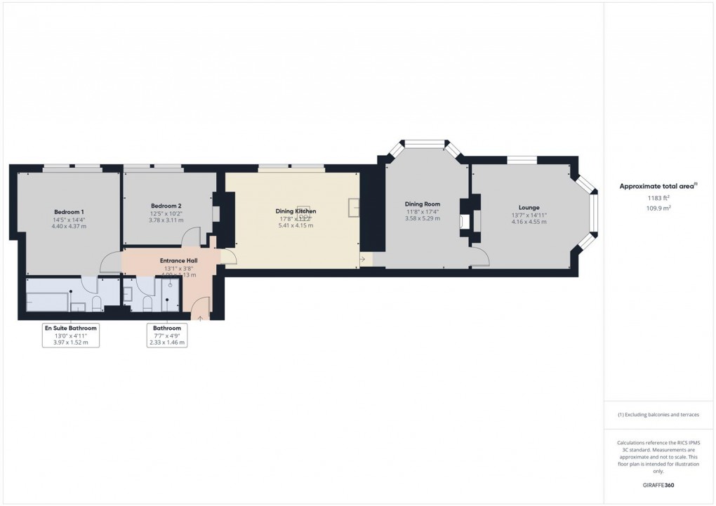 Floorplan for The Park Apartments, Broad Walk, Buxton