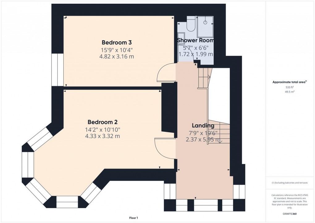 Floorplan for Green Lane, Buxton