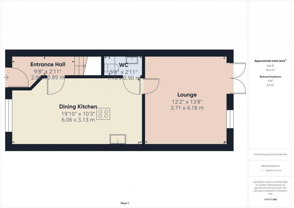 Floorplan for Tongue Lane, Buxton