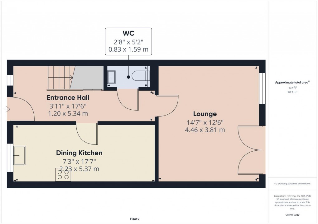 Floorplan for The Meadows, Dove Holes, Buxton