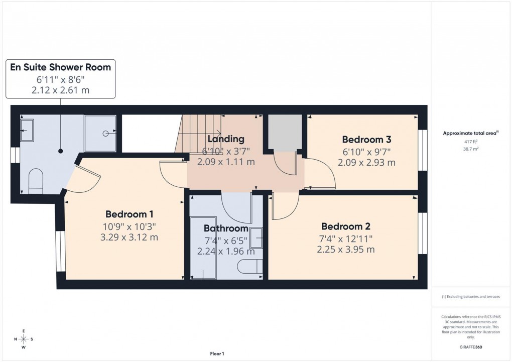 Floorplan for 1 Black Edge Close, Dove Holes