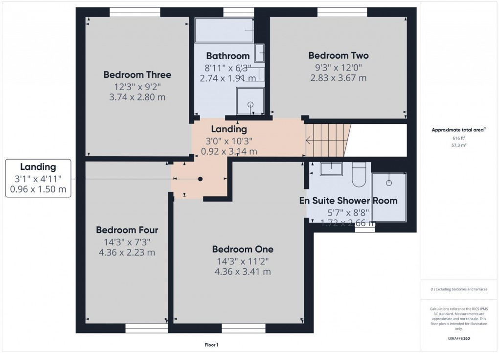 Floorplan for Temple Road, Buxton