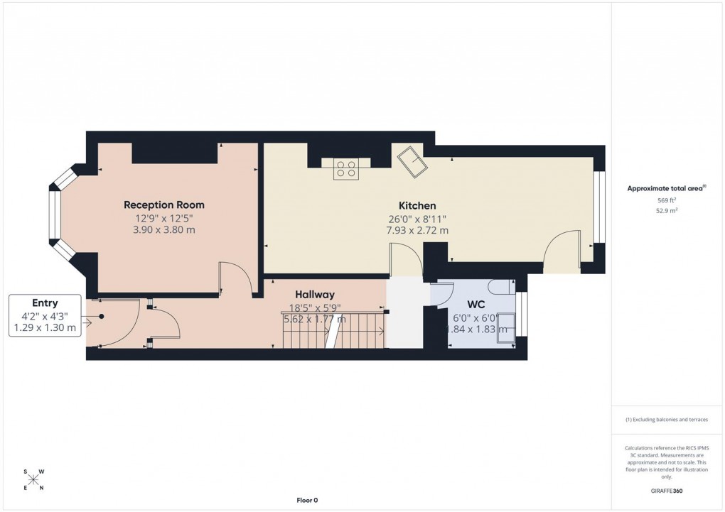Floorplan for Corbar Road, Buxton