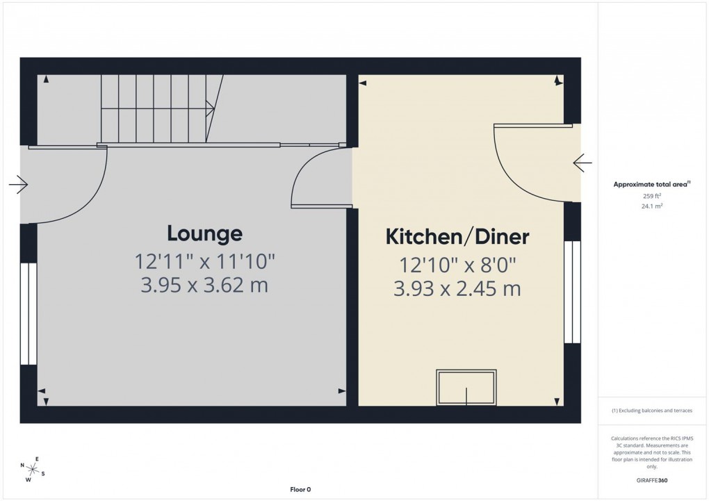 Floorplan for Albert Court, Buxton